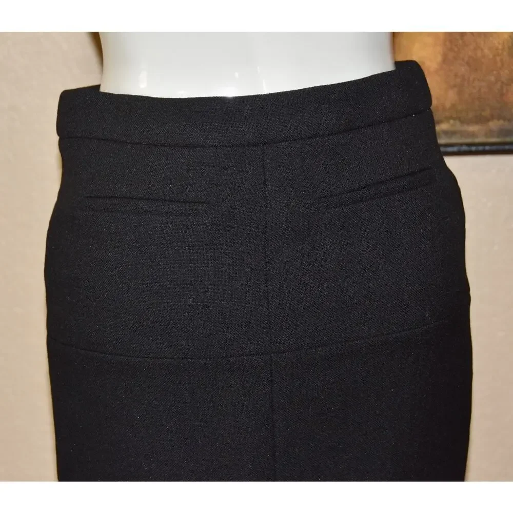 CHANEL Haute Couture Black Wool Designer 4 Pocket Mini Skirt Size 38/2